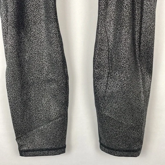 Lululemon Black w/Silver Flecks High Waist Leggings w/Drawcord & Pocket - Size 4 - Picture 3 of 10